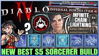 Diablo 4  New Best S5 Highest Damage Sorcerer Build Guide  New OP Chain Lightning  EASY Endgame [upl. by Atsyrk]