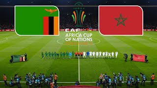 ZAMBIA vs MOROCCO  CAF Africa Cup 2023  Group  F  Full Match All Goals  PES Gameplay [upl. by Lovett]