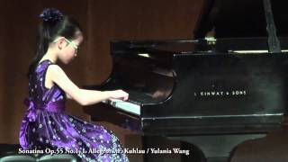 Sonatina Op55 No1 I AllegroF Kuhlau  Yulania Wang [upl. by Hctim169]