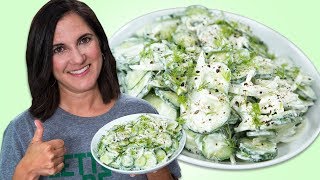 How to Make Creamy Cucumber Salad  Best Summer Side Dish Recipes  Well Done [upl. by Ethben423]