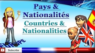 French Lesson 26  Learn French European Countries and Corresponding Nationalities [upl. by Morganica]