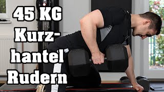 Training  Einarmiges Rudern mit 45 KG Kurzhanteln [upl. by Filbert]