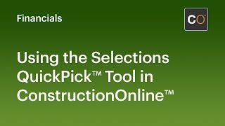 Using the Selections QuickPick Tool ConstructionOnlines Exclusive Browser Extension [upl. by Backler]