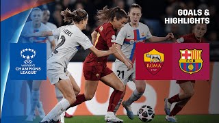 HIGHLIGHTS  AS Roma vs Barcelona  UEFA Womens Champions League 202223 Italiano [upl. by Igiul]