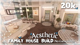 20K BLOXBURG AESTHETIC FAMILY HOUSE BUILD NO GAMEPASS [upl. by Aicxela]