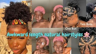 Hairstyles for short 4c thick hair  edges🎀🥥 [upl. by Santos802]