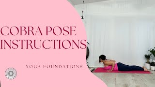 Cobra Pose Instructions  Bhujangasana  Online Yoga School [upl. by Nnylkcaj]