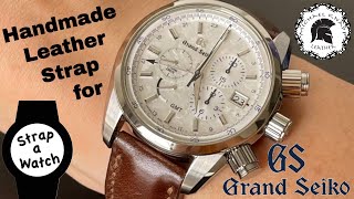 Custom Handmade Shell Cordovan Leather Watch Strap for a Grand Seiko Spring Drive GMT Chronograph [upl. by Yrral]