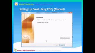 MS Outlook 2010  IMAP and POP3 Account Setup [upl. by Deehahs299]