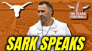 Texas HC Steve Sarkisian Speaks on CJ Baxter More  Longhorns Football  Practice News [upl. by Lleinnad483]