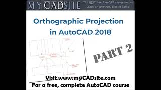 AutoCAD Tutorial Lesson 112 Orthographic Projection P2 Complete Beginners Course [upl. by Nodnorb680]