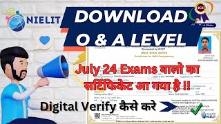 O level July24 Certificate download  Digital signature kaise kare  O level certificate [upl. by Aleda]