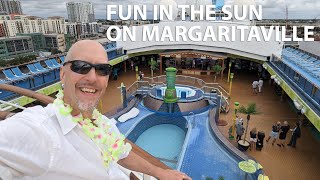 Margaritaville at Sea Islander Walk Around the Pool Decks and Atrium [upl. by Leelaj]