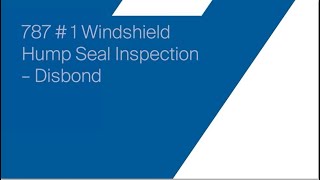 787  1 Windshield Hump Seal Inspection  Disbond [upl. by Tireb33]