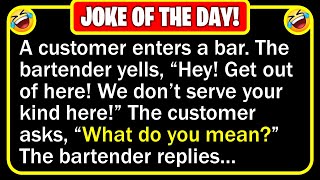 🤣 BEST JOKE OF THE DAY  A customer enters a bar and sits down  Funny Clean Jokes [upl. by Turro]