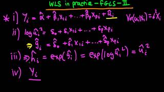 Weighted Least Squares in practice  feasible GLS  part 2 [upl. by Ashman]