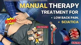 MANUAL THERAPY FOR LOW BACK PAIN  SCIATICA  LUMBAR ROTATION AND EXTENSION MOBILIZATION TECHNIQUE [upl. by Hana]