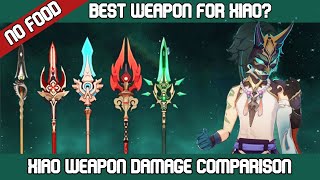 Xiao 27 Weapons Damage Comparison Showcases 2pcs Gladiator Viridescent NO FOOD BUFF Genshin Impact [upl. by Lenra]