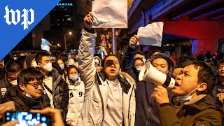 Rare protests erupt in China over ‘zero covid’ policy [upl. by Spenser]