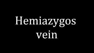 How to pronounce Hemiazygos vein [upl. by Platon]