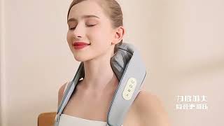 Cervical Back Deep Massager Electric Heating Tapping Kneading Massage Belt Shiatsu Shoulder Massager [upl. by Ojyram]