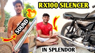 RX 100 MOTORCYCLE SILENCER IN SPLENDOR 🔥 OP SOUND AND OP PATAKA ♥️ INSTALLING PROCESS 🤩 [upl. by Dyana]