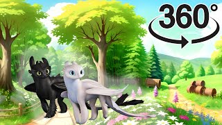 🐉 TOOTHLESS and LightFury dancing together In 360 VR video  Toothless dragon dancing [upl. by Boatwright557]