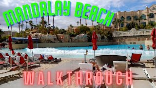 Mandalay Bay Pool Walkthrough  Mandalay Beach [upl. by Berneta]