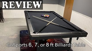 GoSports 6 7 or 8 ft Billiards Table  Review 2024 [upl. by Adnirol]