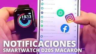 ¿Como recibir las notificaciones de Facebook Instagram Whatsapp en mi reloj Smartwatch D20S Y68 [upl. by Ahtanamas]