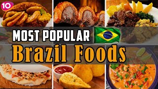 Incredible Top 10 Most Popular Foods in Brazil  Traditional Brazil Dishes  Brazil Street Food [upl. by Rambort]