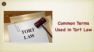 Common Terms Used in Tort Law [upl. by Alacim]