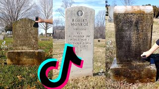 satisfying gravestone cleaning tiktoks compilation [upl. by Vacla]