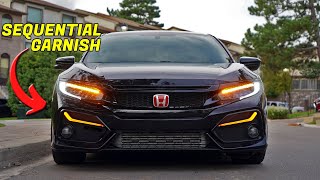 10TH GEN CIVIC SEQUENTIAL GARNISH LIGHTS INSTALL [upl. by Greenstein]