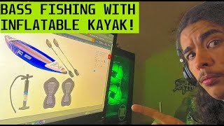 BASS FISHING WITH THE INFLATABLE KAYAK WSkippysOutdoors [upl. by Goodkin]