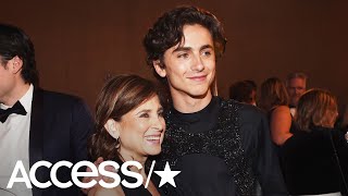 Timothée Chalamets Mom Was Living Her Best Life At The Golden Globes Afterparties  Access [upl. by Enimzzaj390]