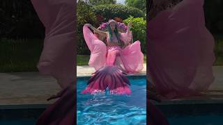 Pink Mermaid Princess Just add water 👸🏻💧🧜🏼‍♀️ h2o mermaidtransformation mermaidtail [upl. by Hairahcaz]