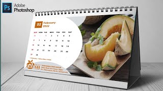 DESAIN KALENDER 2022  CARA MEMBUAT KALENDER MEJA PADA PHOTOSHOP [upl. by Asp313]