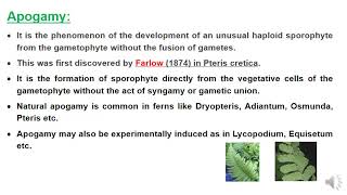 Apogamy and Apospory in Pteridophytes [upl. by Rani]