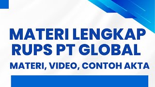 VIDEO INFO MATERI RUPS PT GLOBAL HITC [upl. by Sharon]