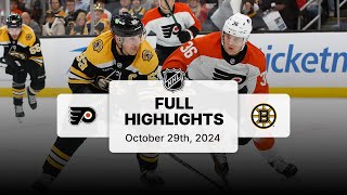 NHL Highlights  Flyers vs Bruins  October 29 2024 [upl. by Klepac]