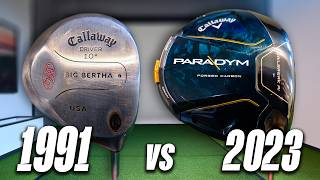 Different 1991 Golf Driver VS 2023 Driver 30 Year Test [upl. by Vocaay]