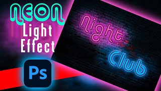 Easy Neon Text Effect in Photoshop  Quick Tutorial [upl. by Granese]