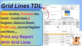 Grid Lines TDL in Tally Prime for Invoice and Report Print [upl. by Osgood974]