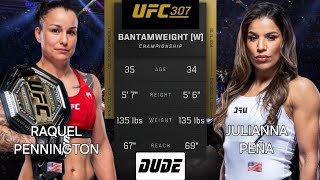 🔴 UFC 307 Raquel Pennington vs Julianna Peña  Full Fight amp Highlights  Bantamweight W Title [upl. by Udela]