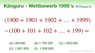 B10 🦘 Känguru 1999 🦘 Klasse 7 und 8  Kannst du diese Differenz berechnen [upl. by Lenoil]