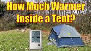 Inside vs Outside Temperatures  Coleman Sundome 4 Tent with 15 People Inside Cool Weather Camping [upl. by Danice]