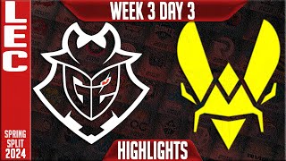 G2 vs VIT Highlights  LEC Spring 2024 W3D3  G2 Esports vs Team Vitality [upl. by Pineda]