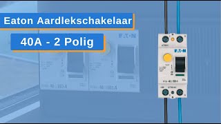 Eaton 40A Aardlekschakelaar 2 Polig 1PN 003mA  Bedraad voor montage naast InstallatieAutomaten [upl. by Aicrop]