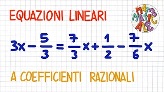 EQUAZIONI LINEARI  1 coefficienti razionali  EL35 [upl. by Berard]